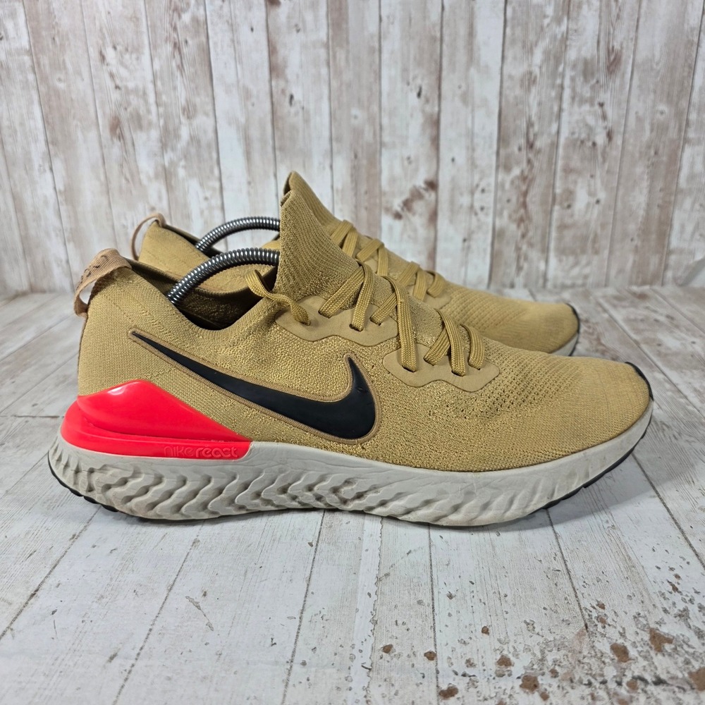 Nike Epic React Flyknit 2 Club Gold Red Orbit Mens Running Shoes BQ8928-700 14